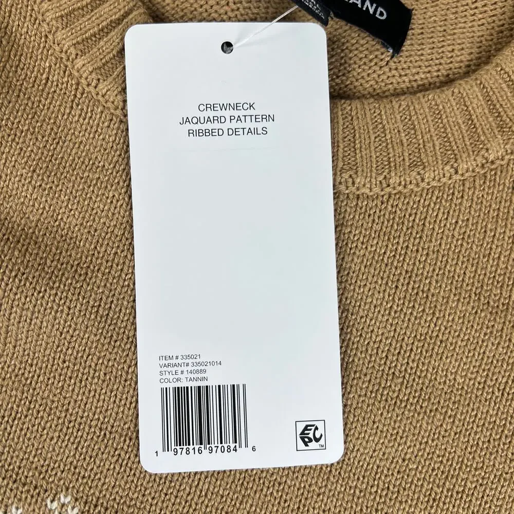 Lucky Brand Crewneck Jaquard Pattern Ribbed Sweater XXL
